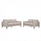 Thorna 2-Seater + 3-Seater Real Leather Sofa Set in Wheat