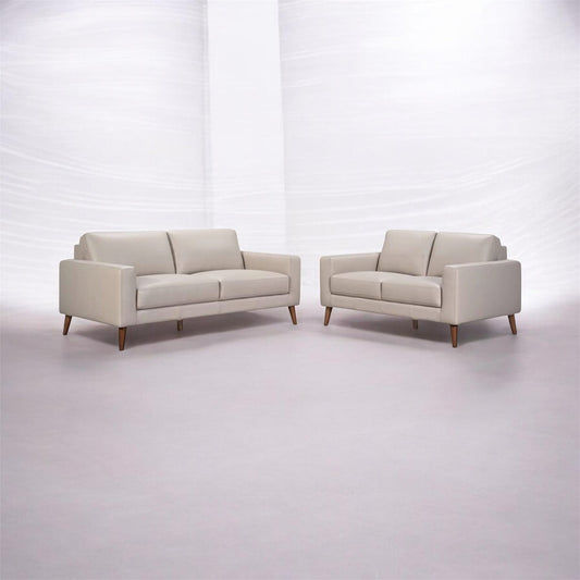 THORNA 2-SEATER + 3-SEATER  REAL LEATHER SOFA SET WHEAT