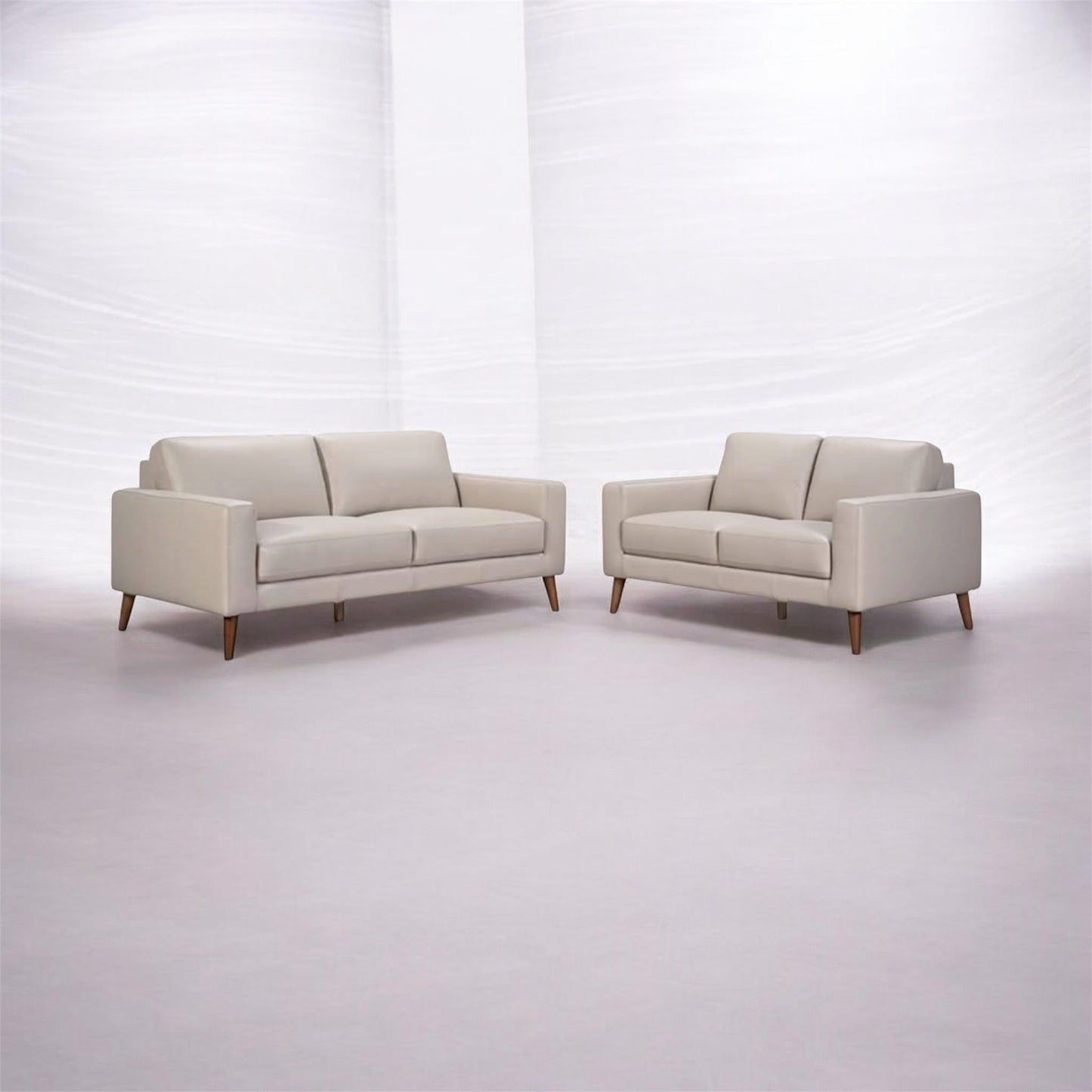 Thorna 2-Seater + 3-Seater Real Leather Sofa Set in Wheat detail
