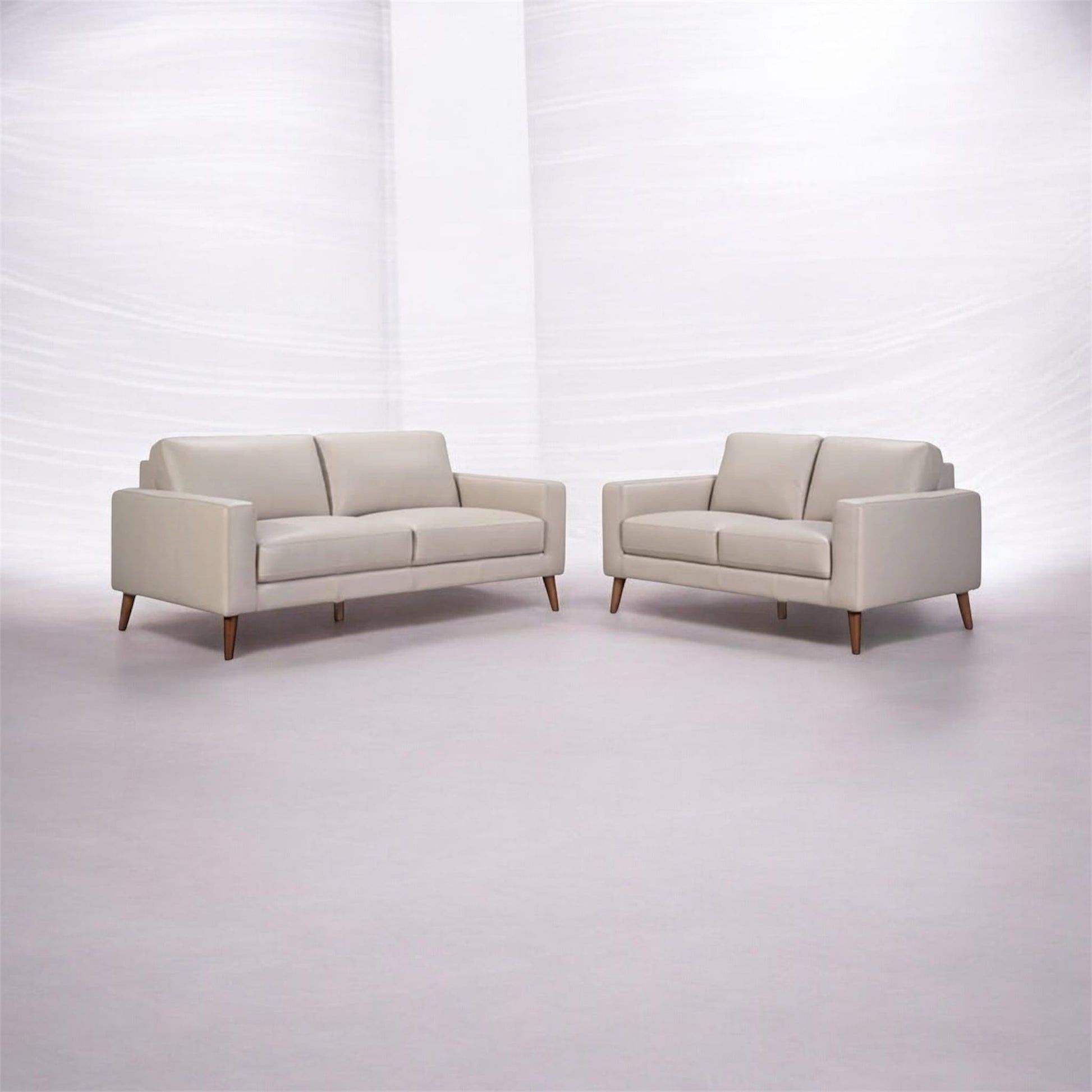 Thorna 2-Seater + 3-Seater Real Leather Sofa Set in Wheat detail