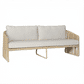 DORVEN WICKER & STEEL 3-SEATER OUTDOOR SOFA NATURAL/CREAM