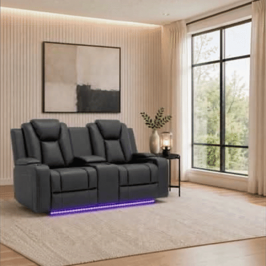 MIDGLEY FABRIC 2-SEATER RECLINER WITH CONSOLE & DUAL MOTOR -  CHARCOAL