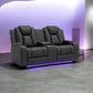 Midgley Fabric 2-Seater Recliner with Console & Dual Motor in Charcoal