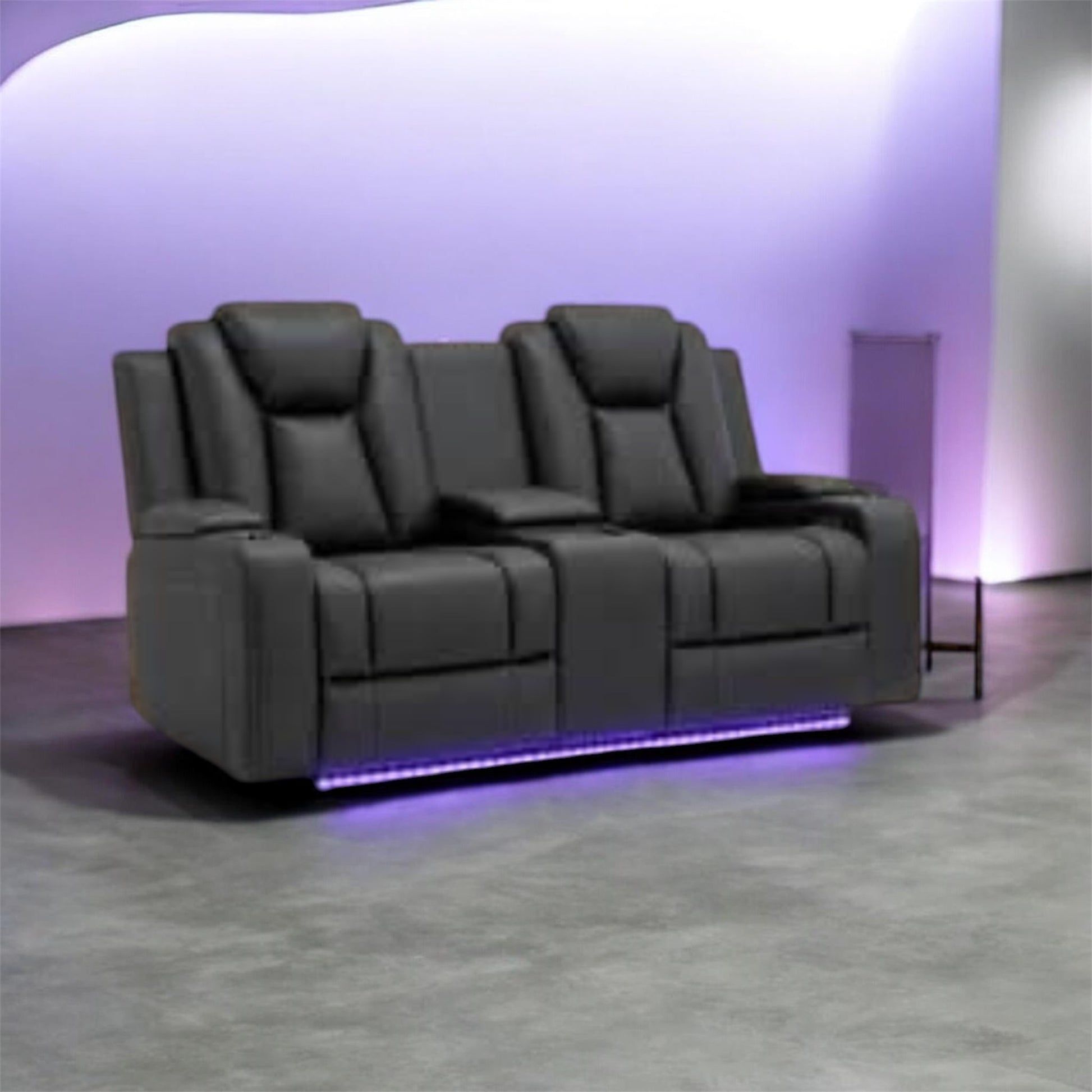 Midgley Fabric 2-Seater Recliner with Console & Dual Motor in Charcoal