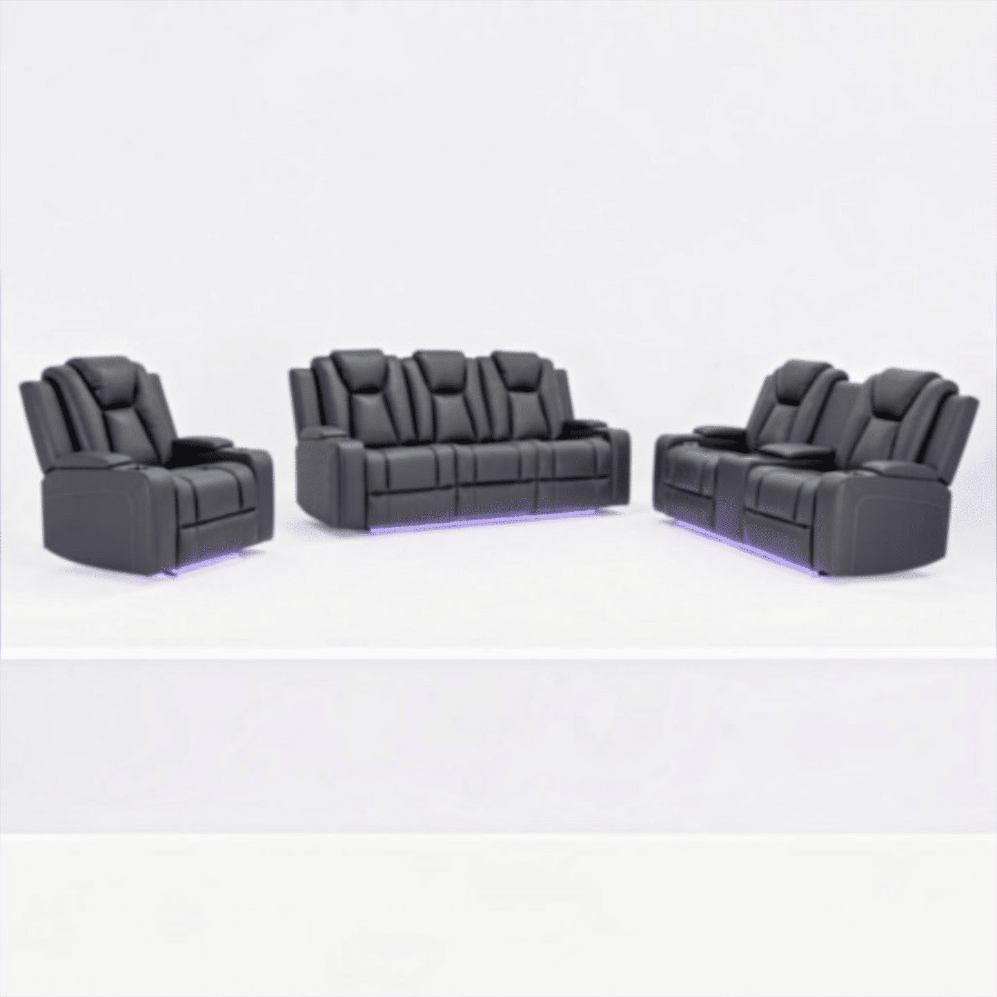 Midgley Fabric 2-Seater Recliner with Console & Dual Motor in Charcoal