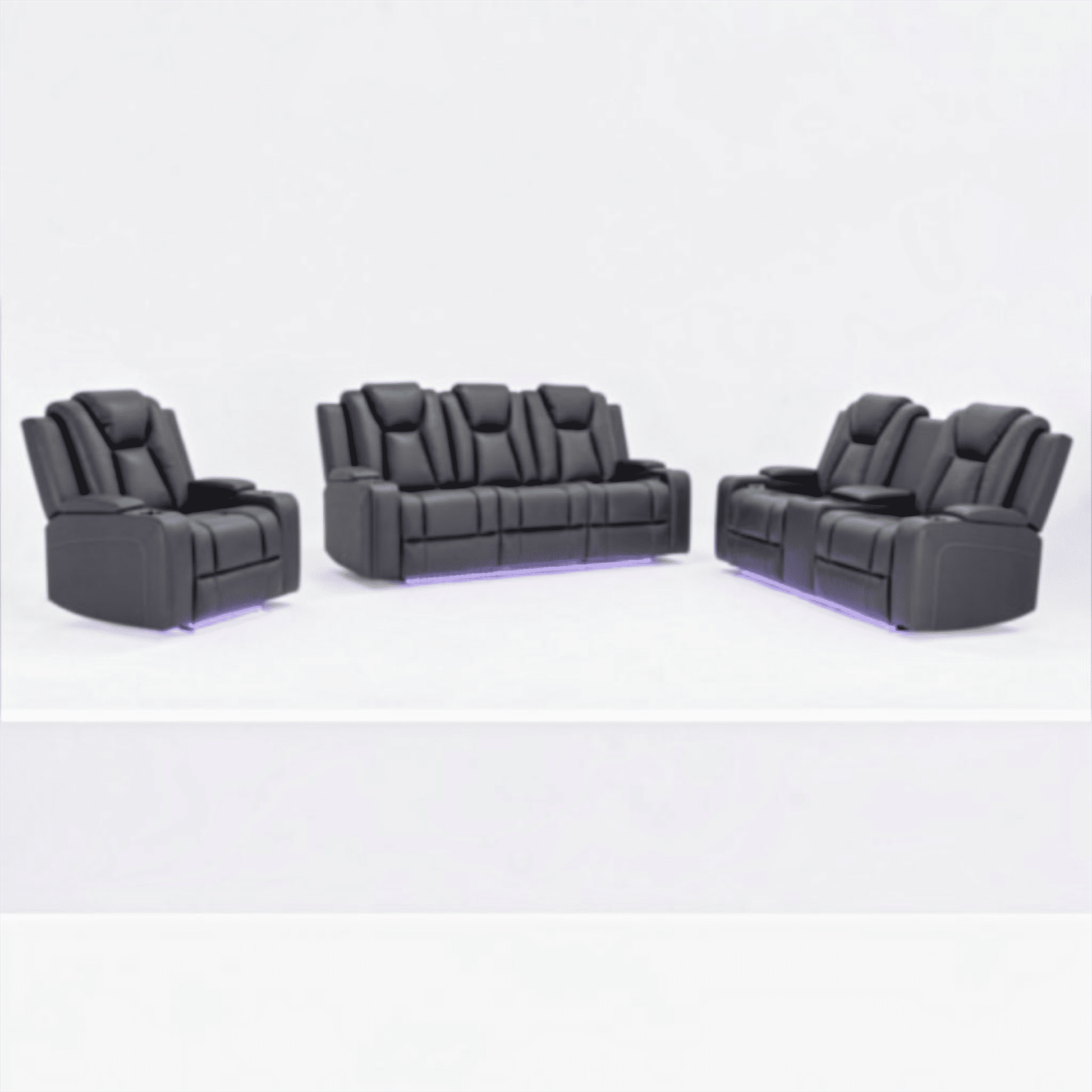 Midgley Fabric 2-Seater Recliner with Console & Dual Motor in Charcoal