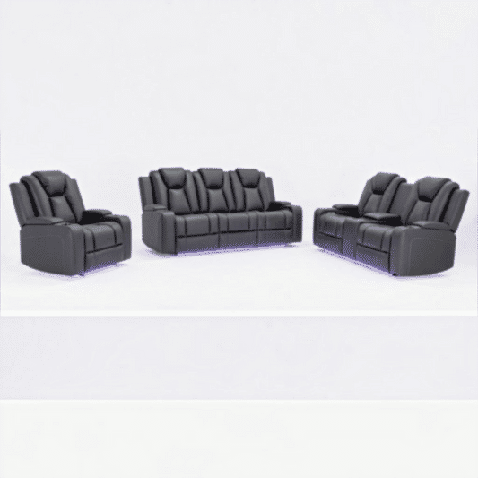 MIDGLEY FABRIC 2-SEATER RECLINER WITH CONSOLE & DUAL MOTOR -  CHARCOAL