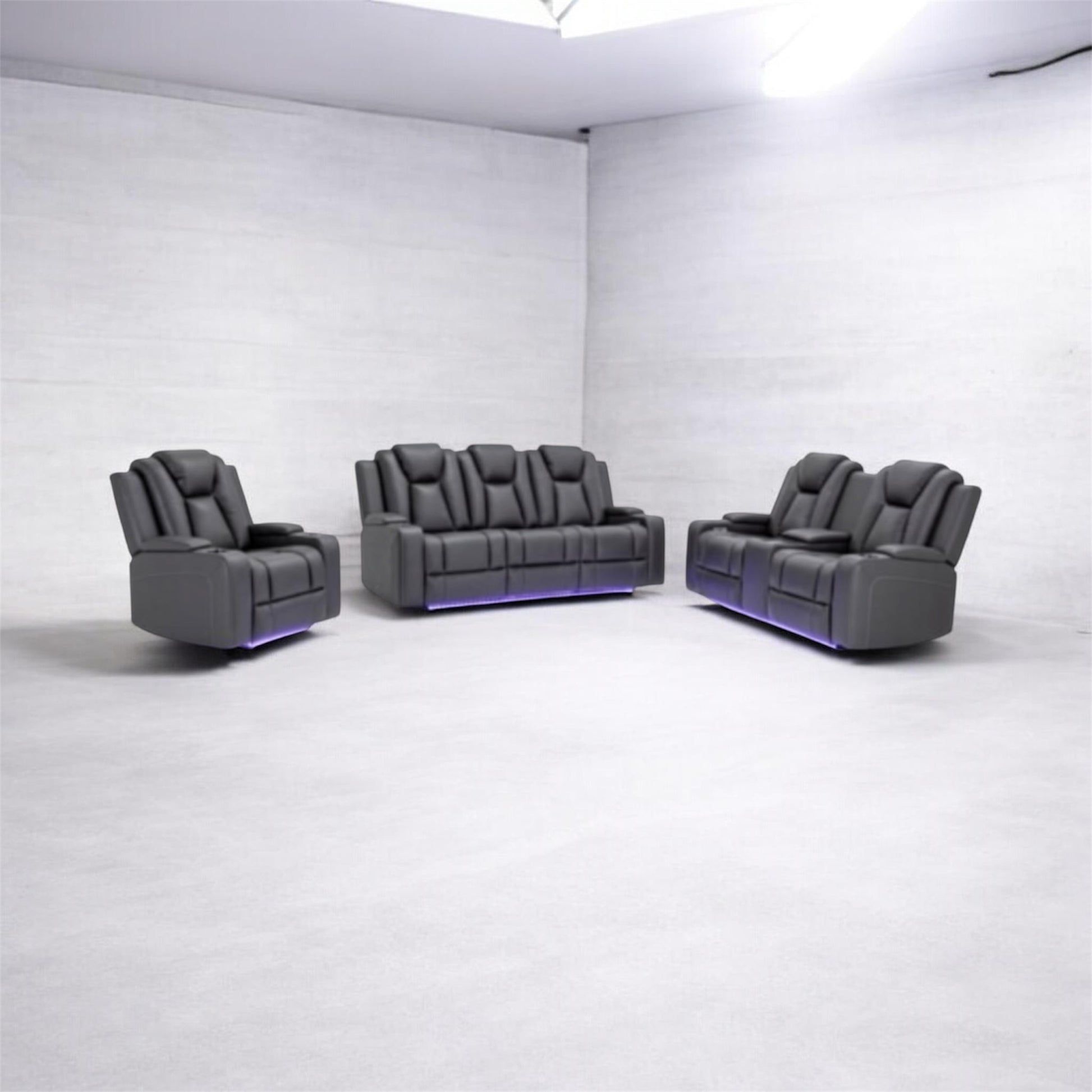 Midgley Fabric 2-Seater Recliner with Console & Dual Motor in Charcoal