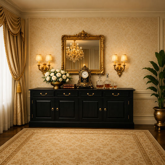 Tasmania Solid Mahogany 4 Door 4 Drawer Buffet / Sideboard in Chocolate - Chocolate Wood