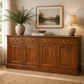 Tasmania Solid Mahogany 4 Door 4 Drawer Buffet / Sideboard in Light Pecan - Chocolate Wood