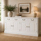 Tasmania Solid Mahogany 4 Door 4 Drawer Buffet / Sideboard in White - Chocolate Wood