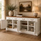 Tasmania Solid Mahogany 4 Door 4 Drawer Buffet / Sideboard in White and Caramel - Chocolate Wood