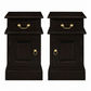 Pair of Tasmania Solid Mahogany Timber Bedside Tables in Chocolate - Chocolate Wood