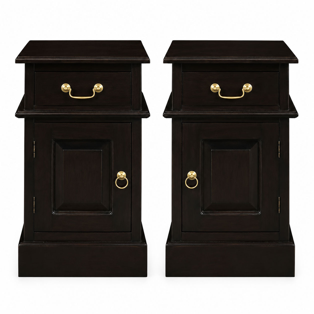 Pair of Tasmania Solid Mahogany Timber Bedside Tables in Chocolate - Chocolate Wood