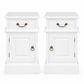 Pair of Tasmania Solid Mahogany Timber Bedside Tables in White - Chocolate Wood