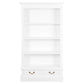 Tasmania Solid Mahogany Wide 2 Drawer Bookcase in White - Chocolate Wood
