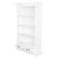 Tasmania Solid Mahogany Wide 2 Drawer Bookcase in White - Chocolate Wood