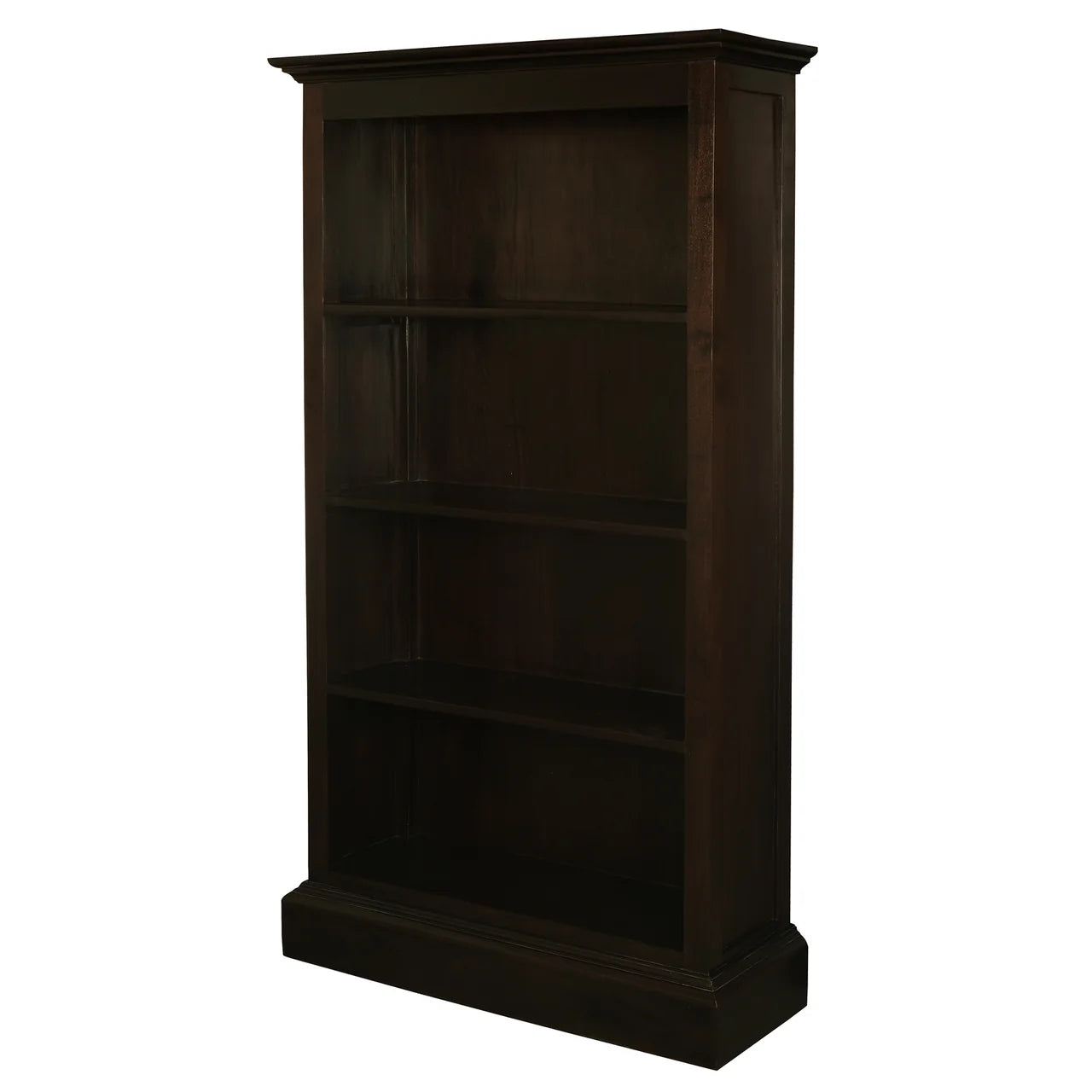 Tasmania Solid Mahogany Wide Bookcase in Chocolate - Chocolate Wood