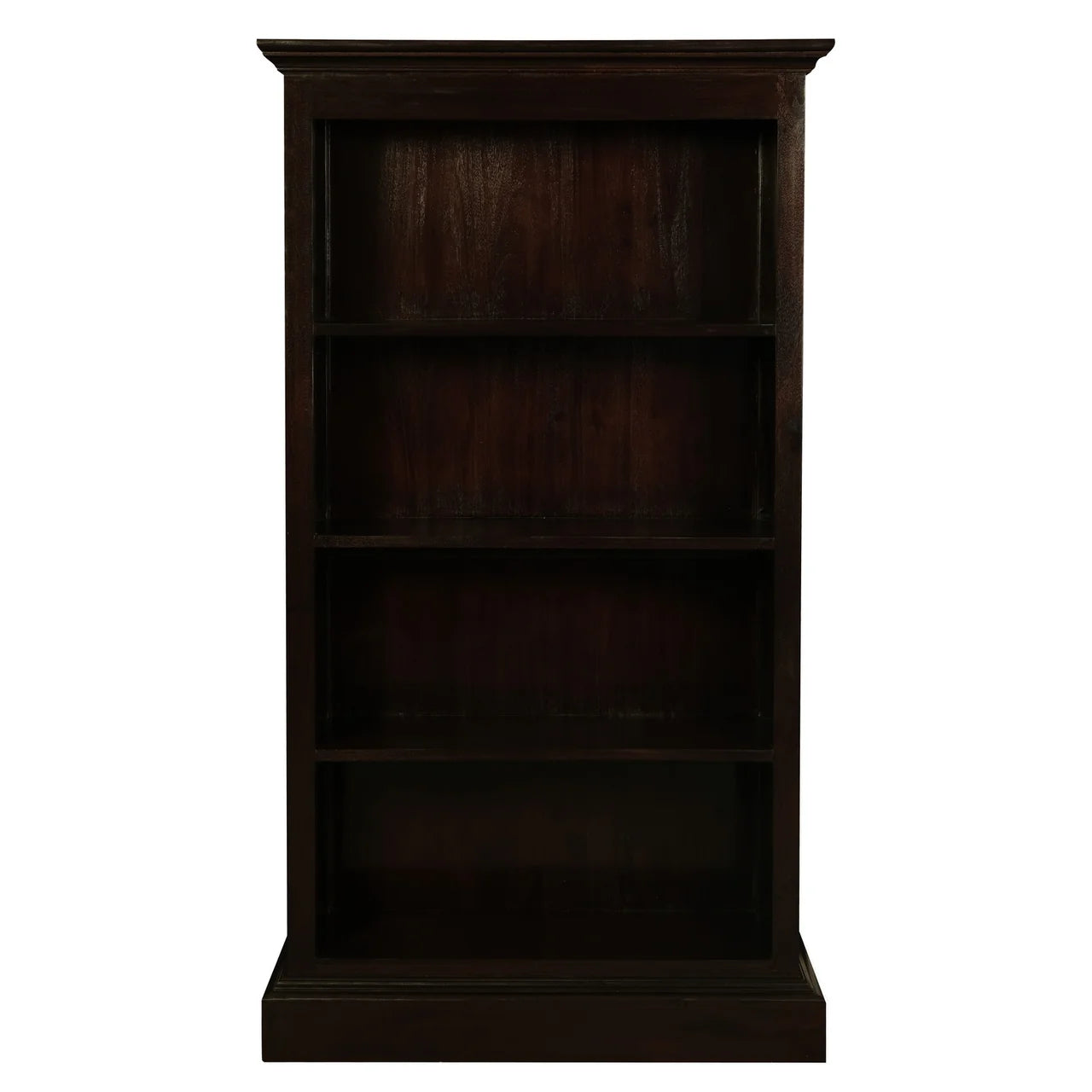 Tasmania Solid Mahogany Wide Bookcase in Chocolate - Chocolate Wood