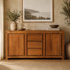 Tanaka Solid Mahogany Buffet 150cm with 2 Doors & 3 Drawers in Light Pecan - Chocolate Wood