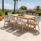 Athena Eucalyptus Timber 9-Piece Outdoor Set in Cream & Whitewash