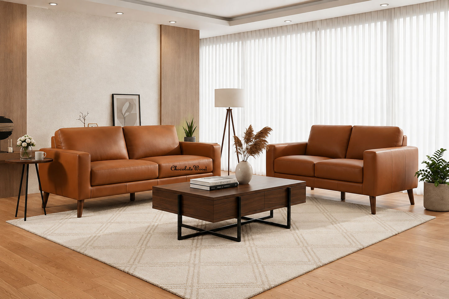 Thorna 2-Seater & 3-Seater Real Leather Sofa Set