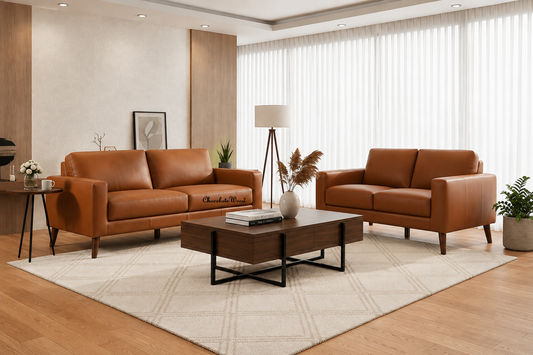 Thorna 2-Seater & 3-Seater Real Leather Sofa Set
