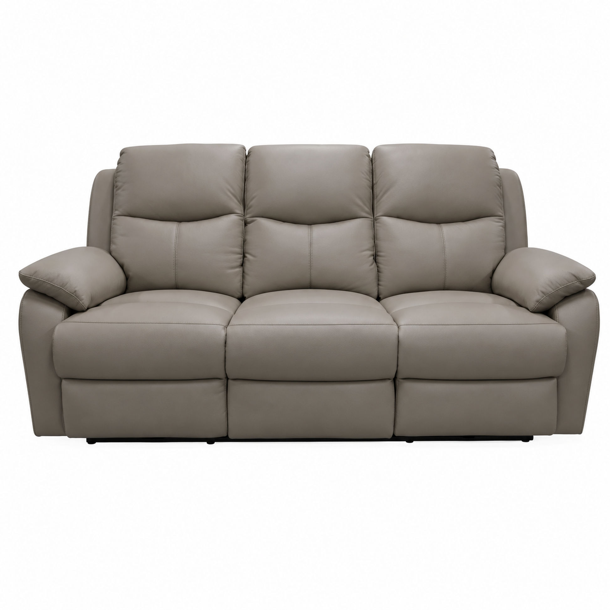 Lancy Premium Leather 3-Seater Manual Recliner Sofa — 2 Reclining Seats