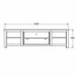 Tanaka Solid Mahogany 4-Drawer TV / Entertainment Unit with 2 Shelves 200cm