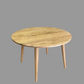 Fitan Solid Oak Round Dining Table 120cm & 4 Melrose Cross Back Chairs in Black - Chocolate Wood