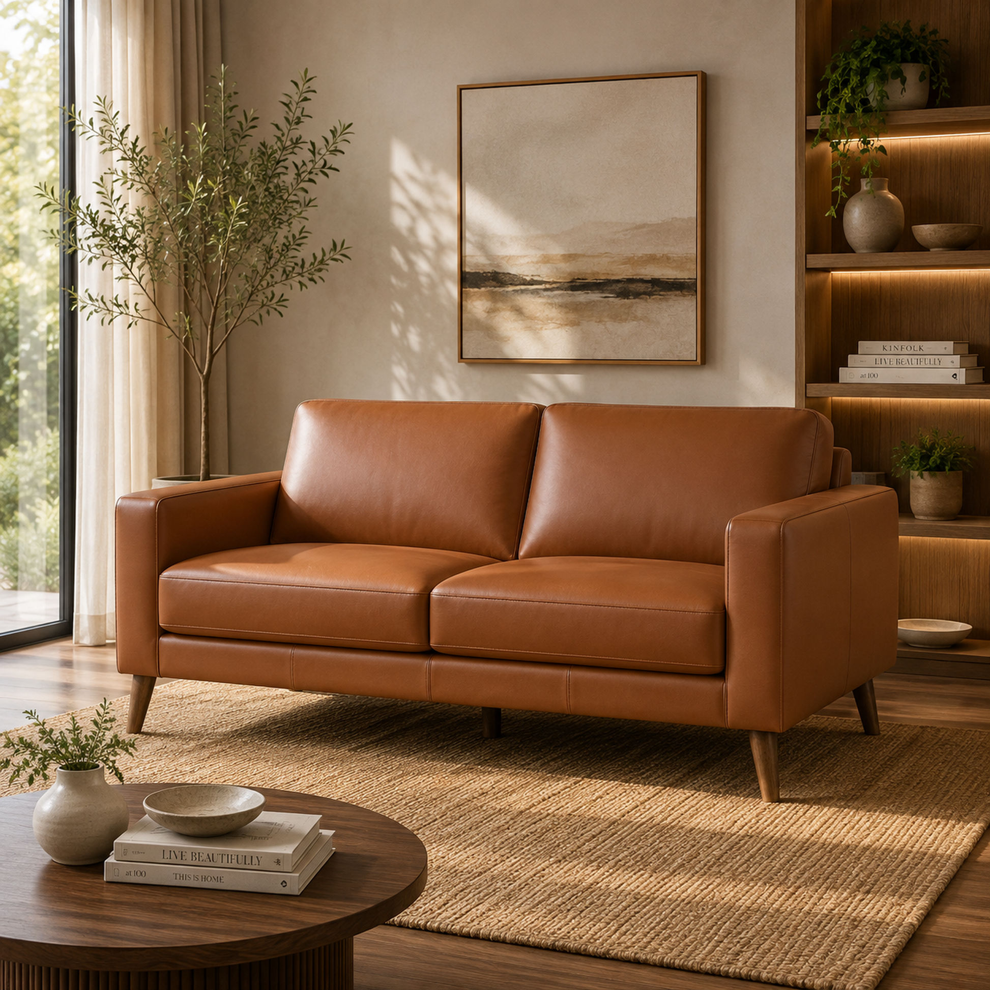 Thorna 3-Seater Real Leather Sofa