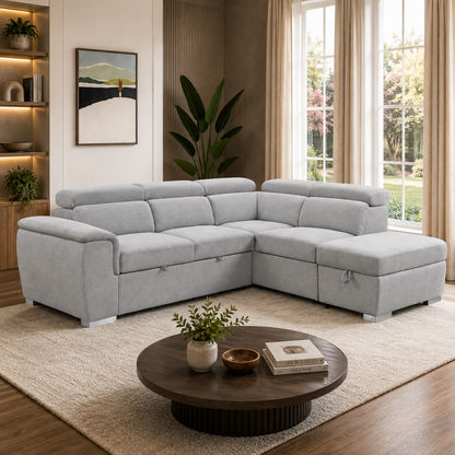 Sutton Fabric Corner Sofa with right hand facing chaise
