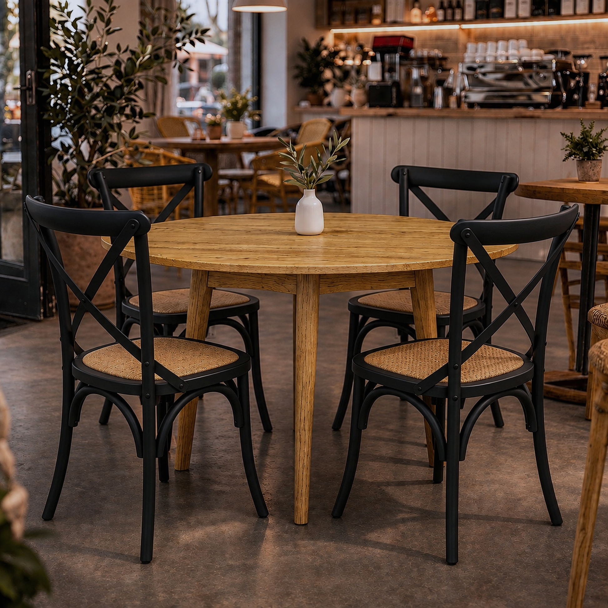 Fitan Solid Oak Round Dining Table 120cm in Natural
