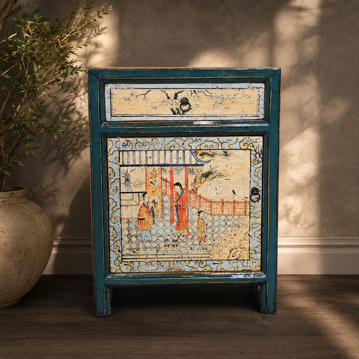 Mimi Recycled Pine Bedside Table/Living Room/Lounge Accent Piece (Variation B)