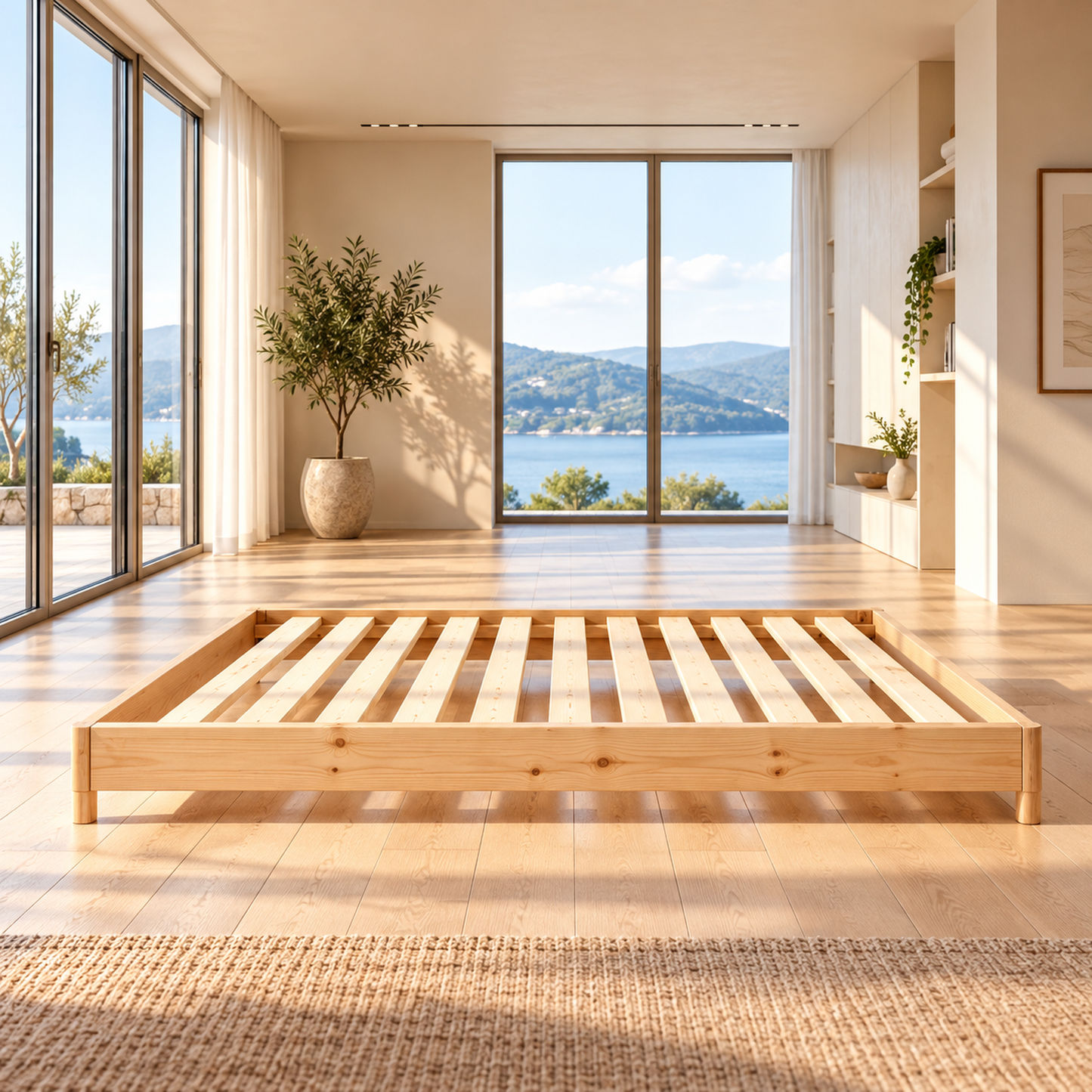 Melody Rounded Corners Bed in NZ Pine - Chocolate Wood