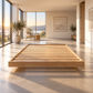 Malanya Solid Vic Ash Bed with Curved Edges & Floating Legs in Danish Oil — Made to Order