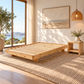 Malanya Solid Pine Bed with Curved Edges & Floating Legs — Made to Order