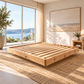 Malanya Solid Pine Bed with Curved Edges & Floating Legs — Made to Order