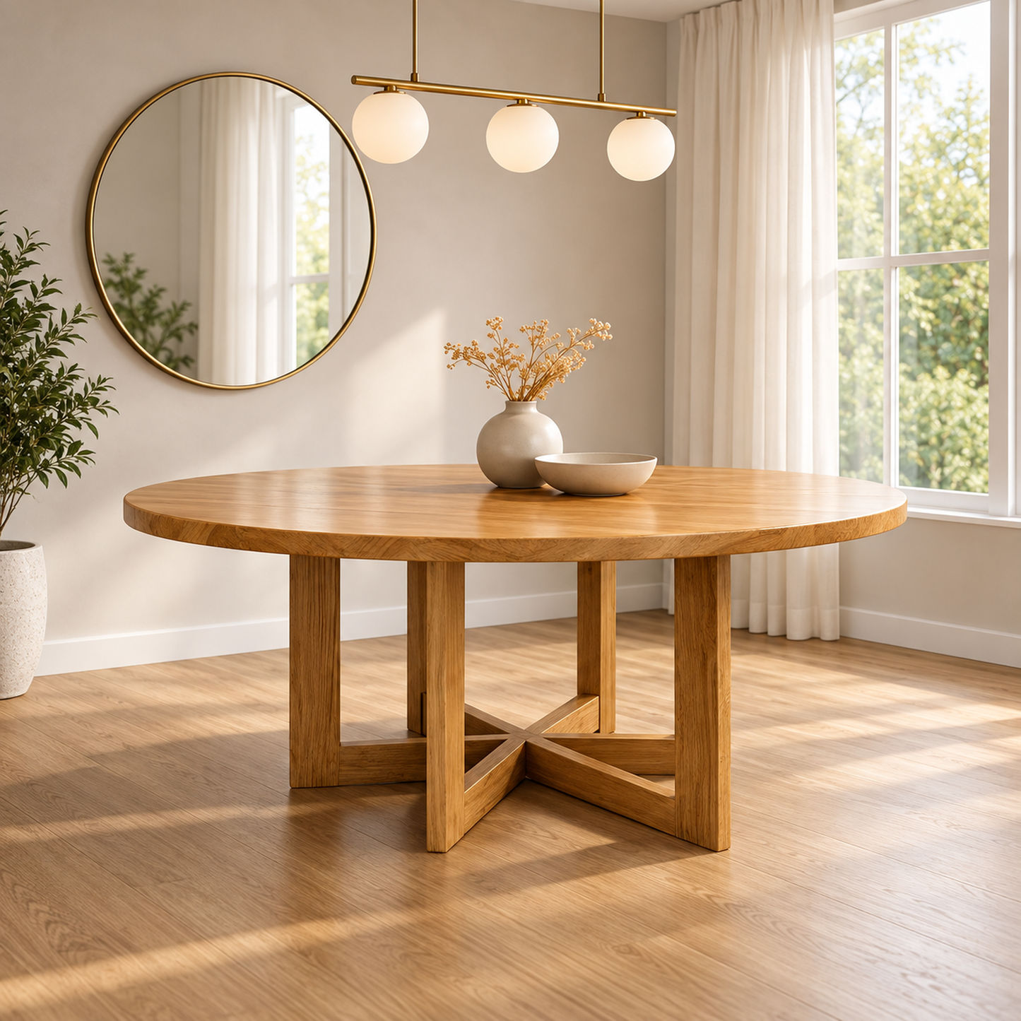 Torrent Round Dining Table in Solid Victorian Ash 180cm — Custom Made