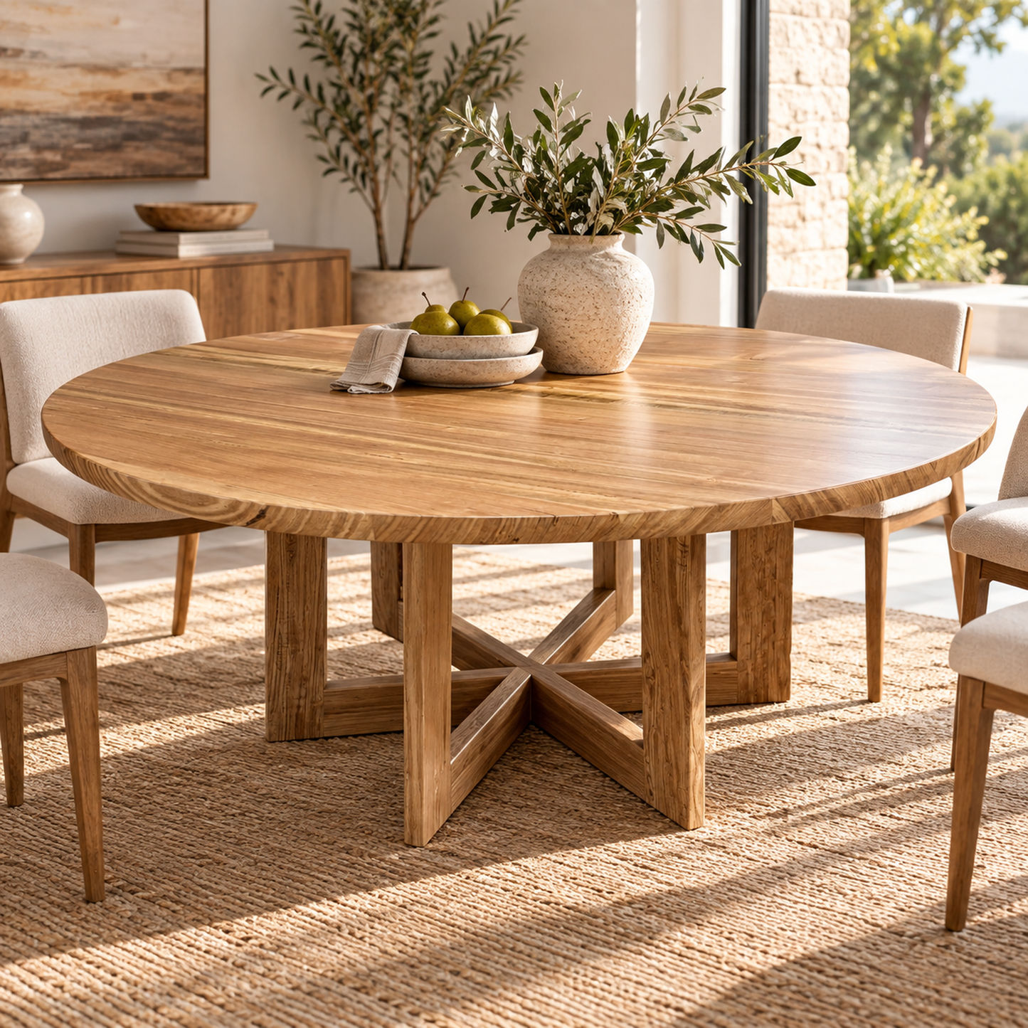 Torrent Round Dining Table in Solid Victorian Ash 180cm — Custom Made