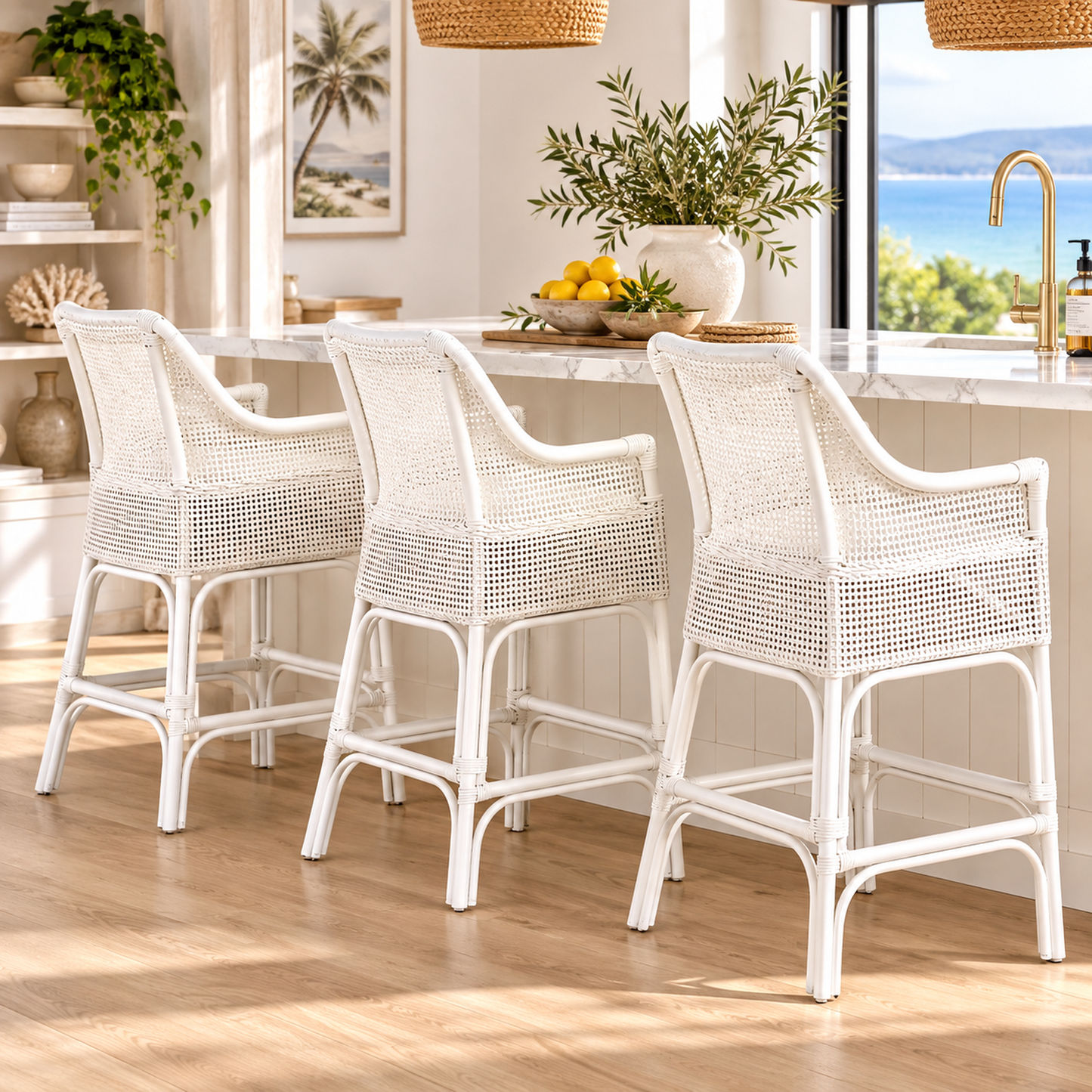 Malibu Hamptons Rattan Counter Stool