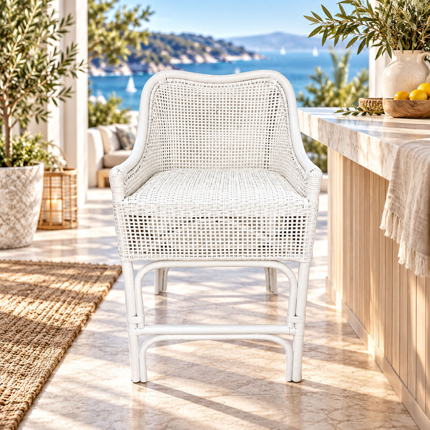 Malibu Hamptons Rattan Counter Stool