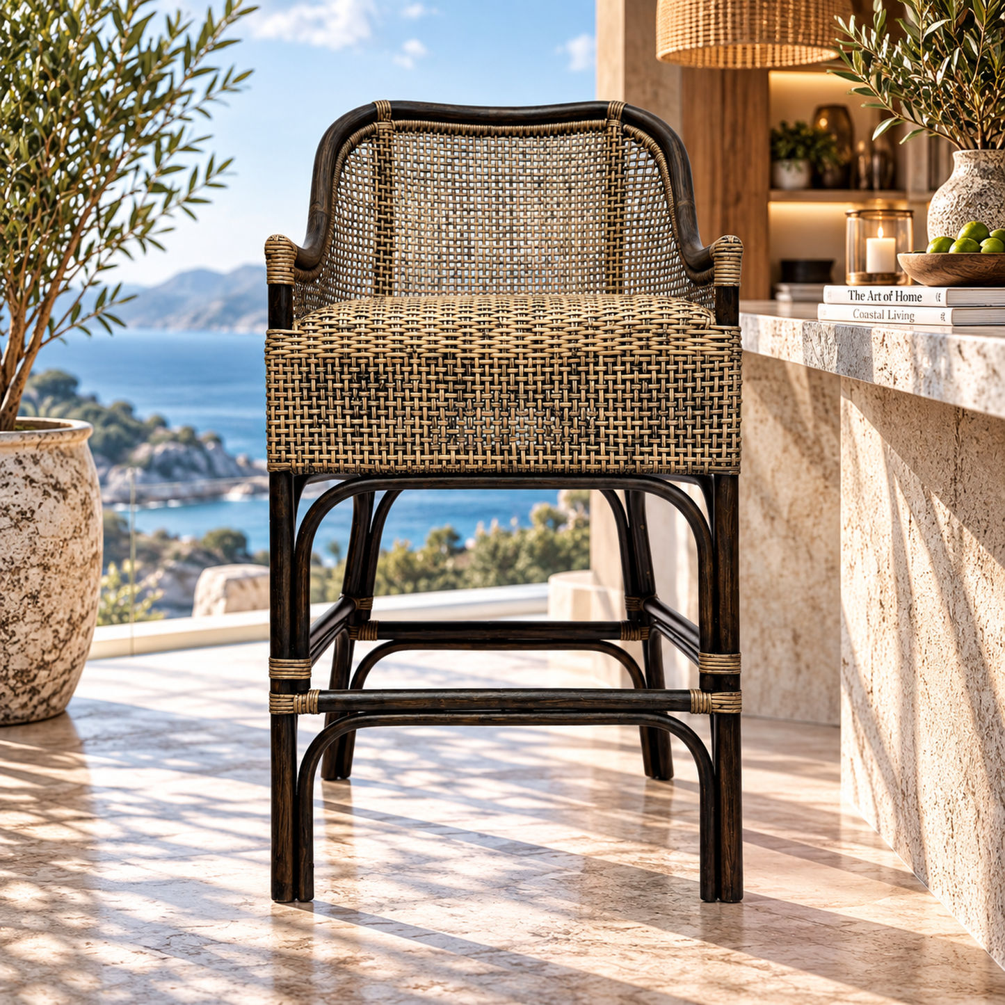 Malibu Hamptons Rattan Counter Stool