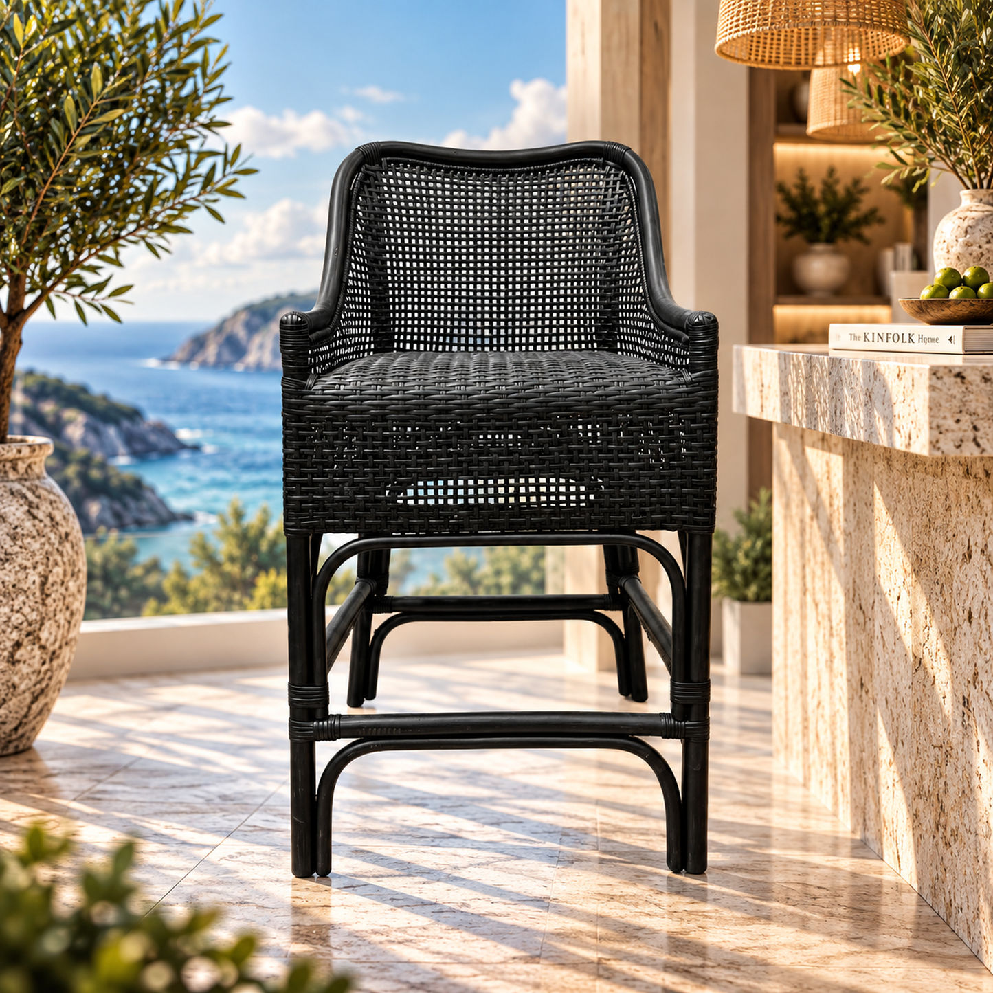 Malibu Hamptons Rattan Counter Stool