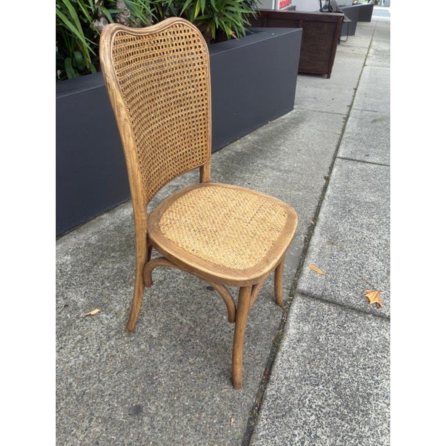 Dumas Solid Oak & Rattan Arched Back Dining Chair in Natural - MyChocolateWood