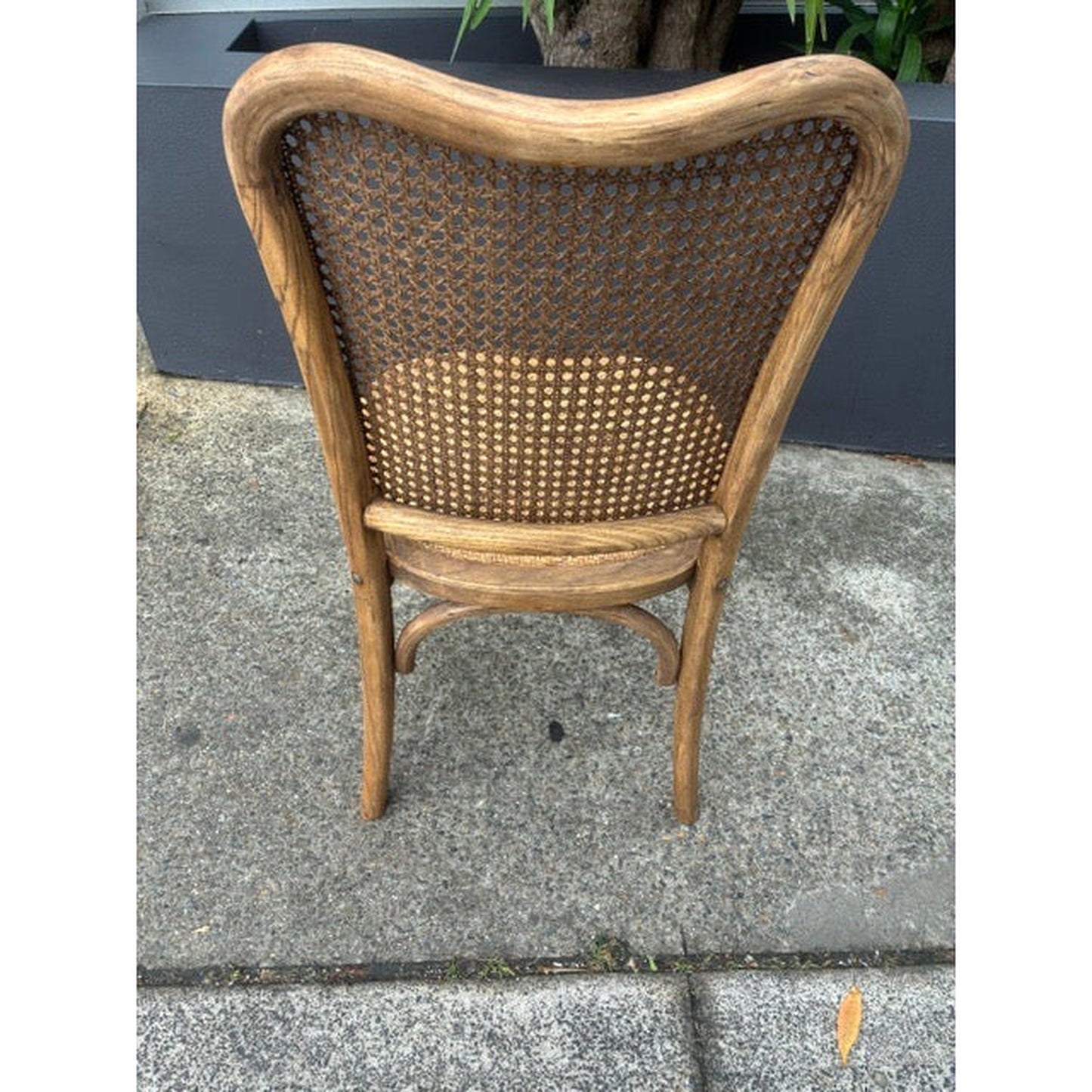 Dumas Solid Oak & Rattan Arched Back Dining Chair in Natural - MyChocolateWood