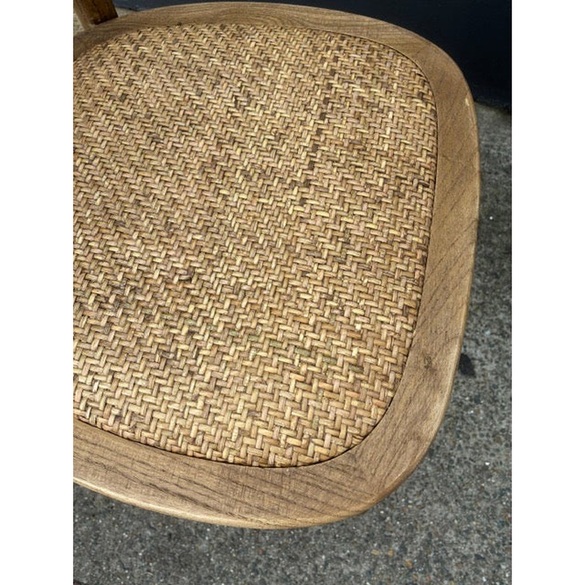 Dumas Solid Oak & Rattan Arched Back Dining Chair in Natural - MyChocolateWood