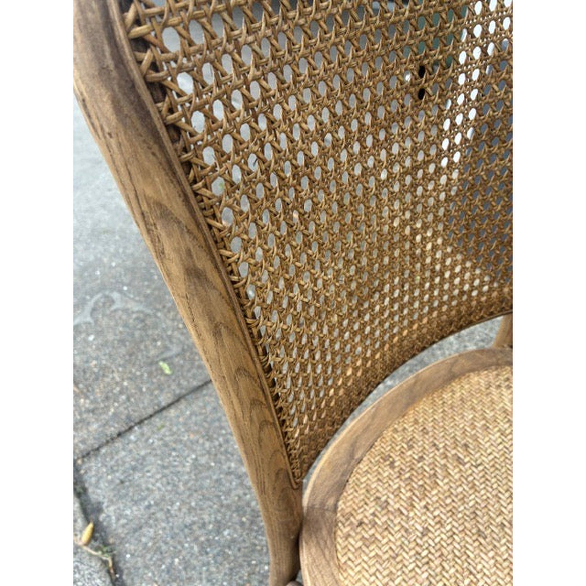 Dumas Solid Oak & Rattan Arched Back Dining Chair in Natural - MyChocolateWood