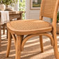 Dumas Solid Oak & Rattan Arched Back Dining Chair in Natural - MyChocolateWood