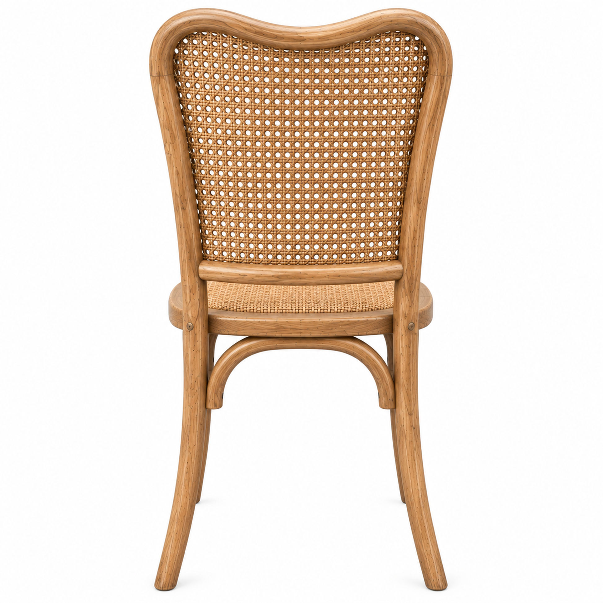 Dumas Solid Oak & Rattan Arched Back Dining Chair in Natural - MyChocolateWood
